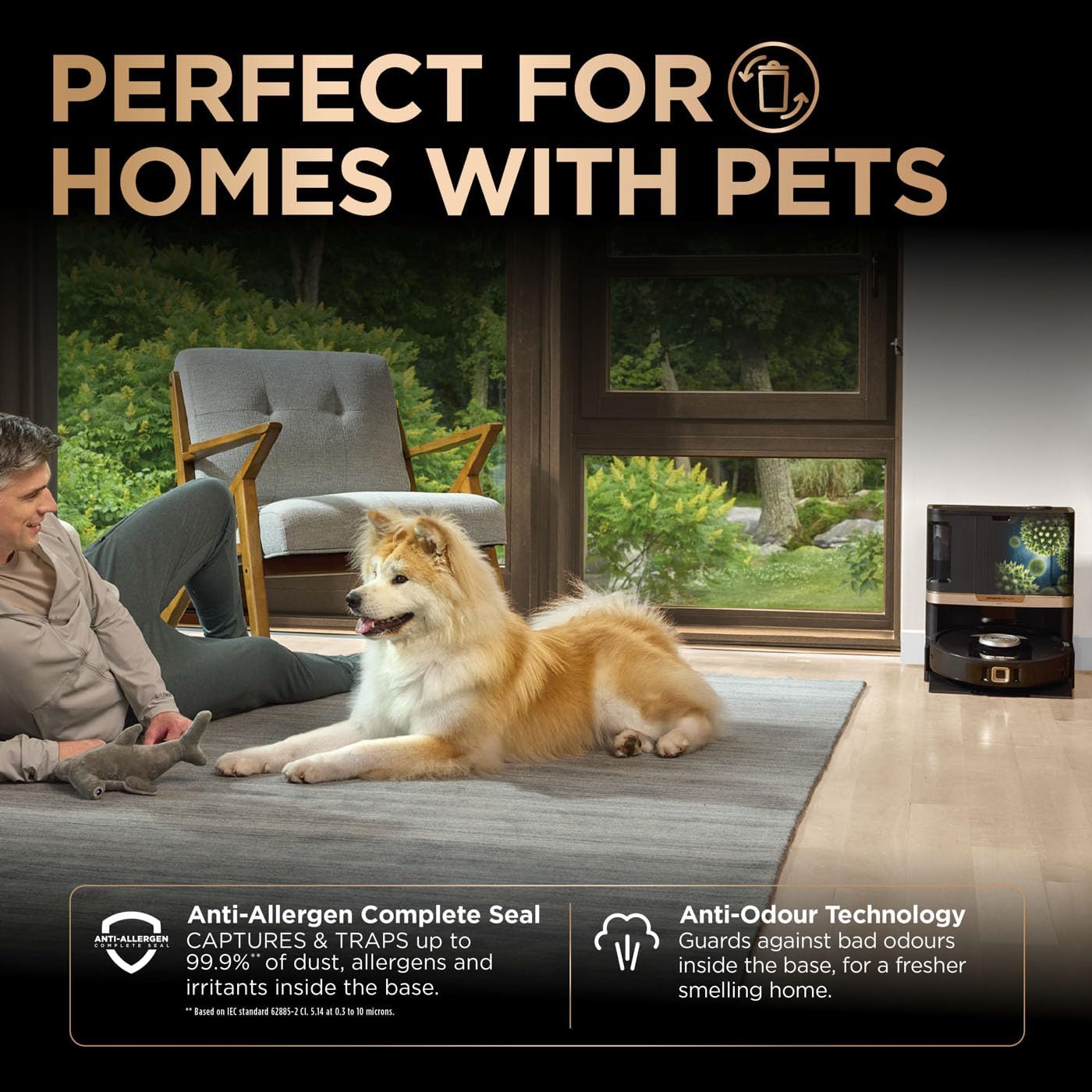 Shark PowerDetect NeverTouch Pro Robot Vacuum & Mop – 60-Day Self-Empty Base, 3D LiDAR and App Control – Black